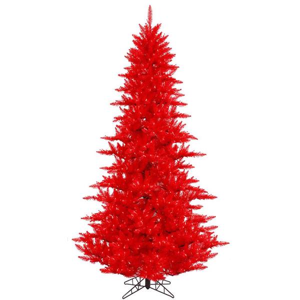 9' x 64" Red Fir Tree with 1,000 Red Lights