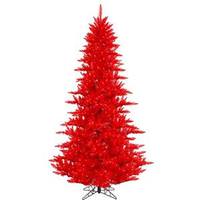 Vickerman 9' x 64" Red Fir Tree with 1,000 Red Lights