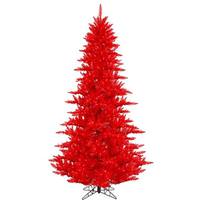 Vickerman 12' x 74" Red Fir Tree 1650 Red Lights