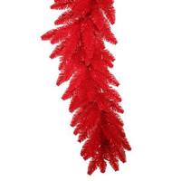 Vickerman 9' Artificial Red Fir Garland with 100 Red Lights