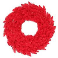 View 60" Artificial Red Fir Wreath 200 Red LED Lights