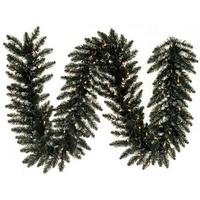Vickerman 9' Artificial Black Fir Garland with 100 Clear Lights