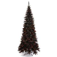 Vickerman 9' x 46" Black Slim Fir 700 Orange LED Lights