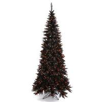 Vickerman 6.5' x 34" Black Slim Tree with 400 Orange LED Lights