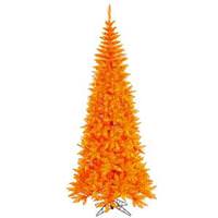 Vickerman 4.5' x 24" Orange Slim Fir Tree with 200 Orange LED Lights