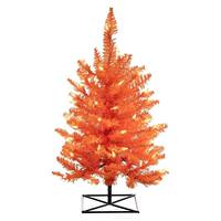 Vickerman 3' x 25" Orange Fir Tree with 100 Orange LED Lights