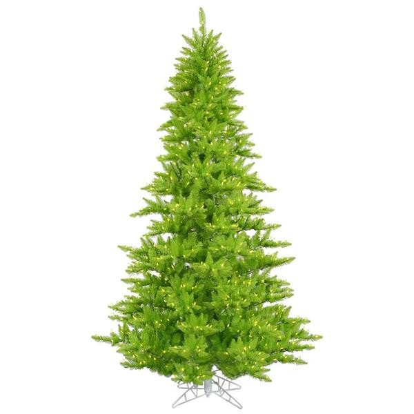 3' x 25" Lime Fir Tree with 100 Aqua LED Lights