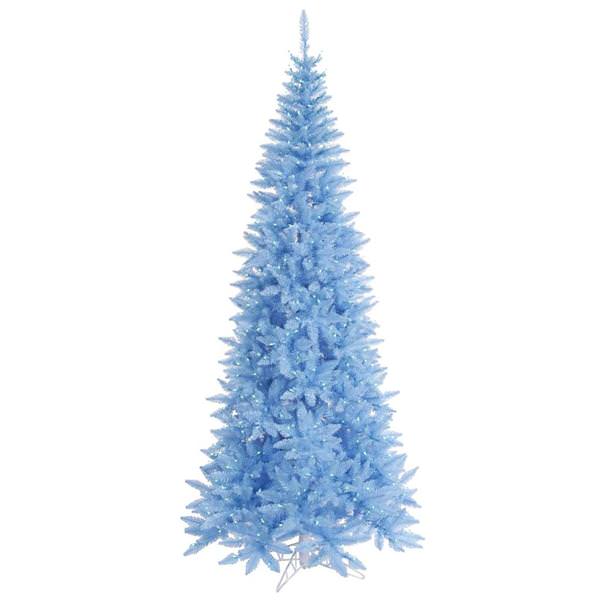 6.5' x 34" Sky Blue Slim Fir Tree with 400 Sky Blue LED Lights