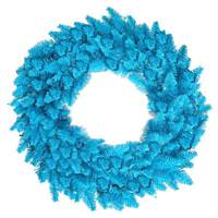 View 24" Artificial Sky Blue Fir Wreath