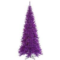 Vickerman 5.5' x 30" Purple Slim Fir Tree with 300 Purple Lights