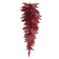 View 36" Artificial Tinsel Red Fir Teardrop