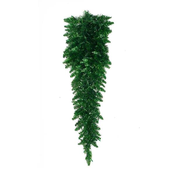 36" Artificial Tinsel Green Fir Teardrop