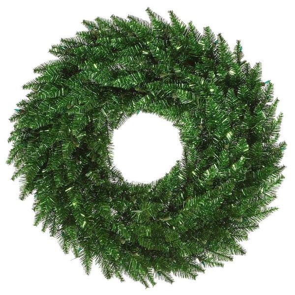 24" Artificial Tinsel Green Fir Wreath