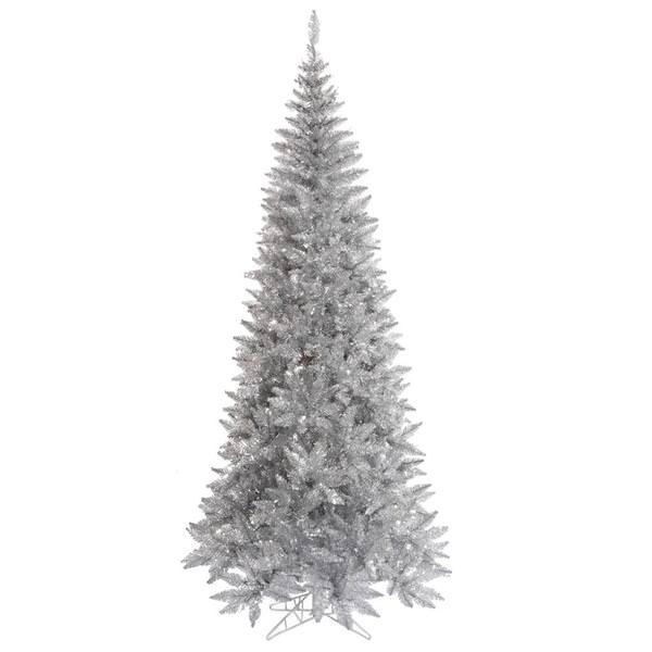 5.5' x 30" Tinsel Silver Slim Fir Tree
