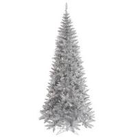 Vickerman 5.5' x 30" Tinsel Silver Slim Fir Tree