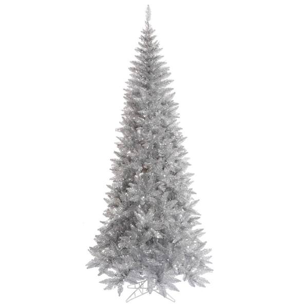 10' x 50" Tinsel Silver Slim Fir Tree