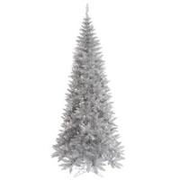 View 10' x 50" Tinsel Silver Slim Fir Tree