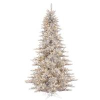 View 3' x 25" Silver Tree with 100 Warm White LED Lights