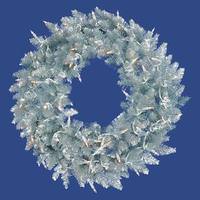 View 24" Artificial Silver Fir Wreath 50 Warm White LED Lights