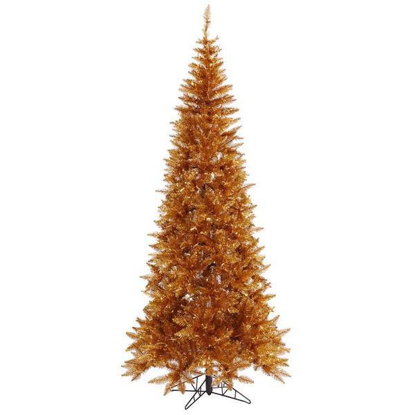 10' x 50" Tinsel Copper Slim Fir Tree