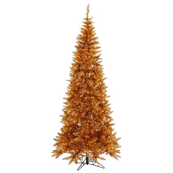 10' x 50" Copper Slim Tree with 900 Warm White Lights