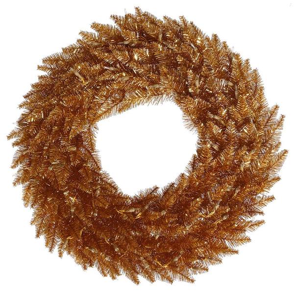 24" Artificial Copper Fir Wreath