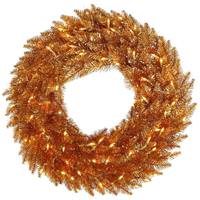 Vickerman 36" Artificial Copper Fir Wreath 100 Warm White LED Lights