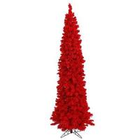View 6.5' x 27" Flocked Red Pencil Fir Tree