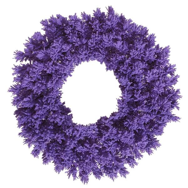 24" Artificial Flocked Purple Fir