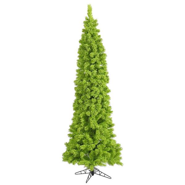 4.5' x 19" Flocked Lime Pencil Fir Tree