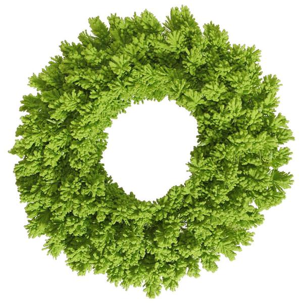 24" Artificial Flocked Lime Fir Wreath