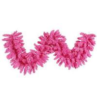 View 9' Artificial Flocked Pink Fir Garland