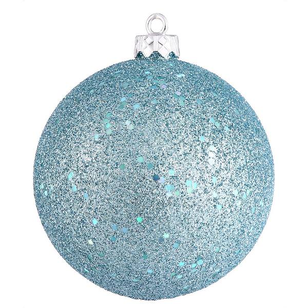 4" Baby Blue Sequin Ball Ornament (6 pack)