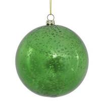 View 4" Green Shiny Mercury Ball Ornament (6 pack)