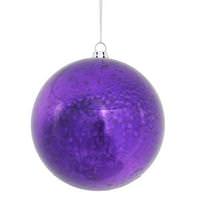 Vickerman 4" Purple Shiny Mercury Ball Ornament (6 pack)