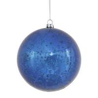 Vickerman 4" Sea Blue Shiny Mercury Ball Ornament (6 pack)