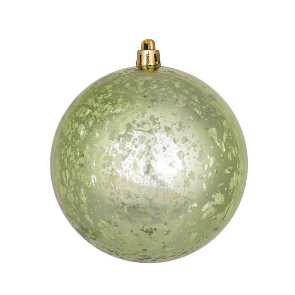 4" Celadon Shiny Mercury Ball Ornament (6 pack)