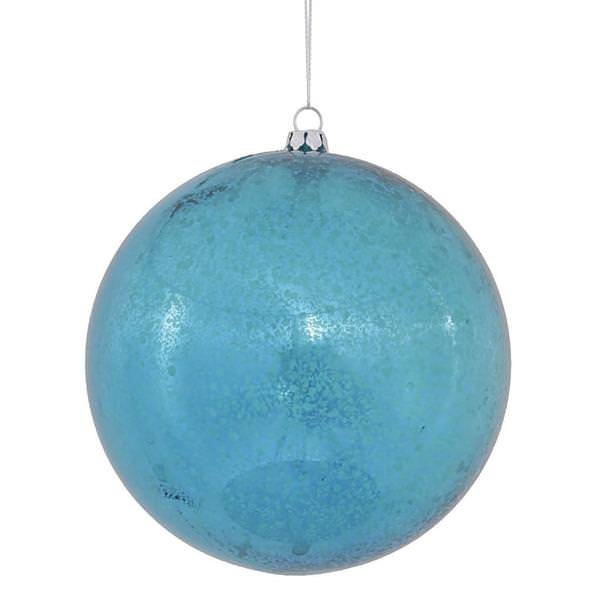 4.75" Turquoise Shiny Mercury Ball Ornaments (4 pack)