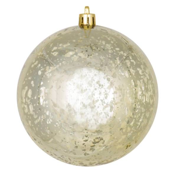 4.75" Champagne Shiny Mercury Ball Ornament (4 pack)