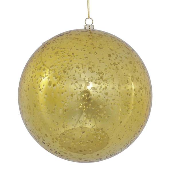 6" Gold Shiny Mercury Ball Ornament (4 pack)