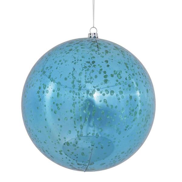 6" Turquoise Shiny Mercury Ball Ornament (4 pack)