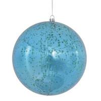 View 6" Turquoise Shiny Mercury Ball Ornament (4 pack)