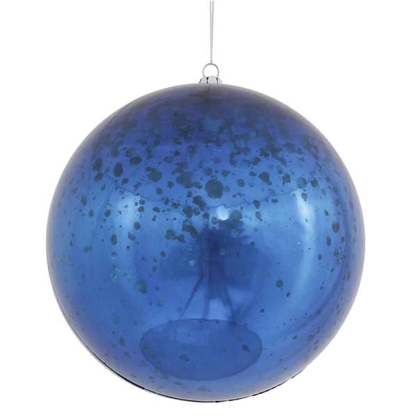 6" Sea Blue Shiny Mercury Ball Ornament (4 pack)