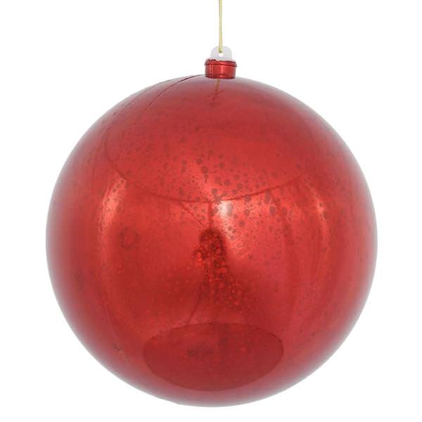 8" Red Mercury Finish Ball Ornament