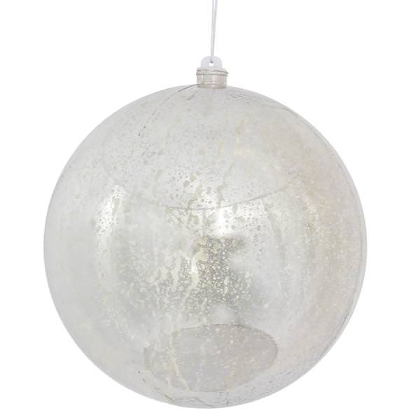 8" Silver Mercury Finish Ball Ornament