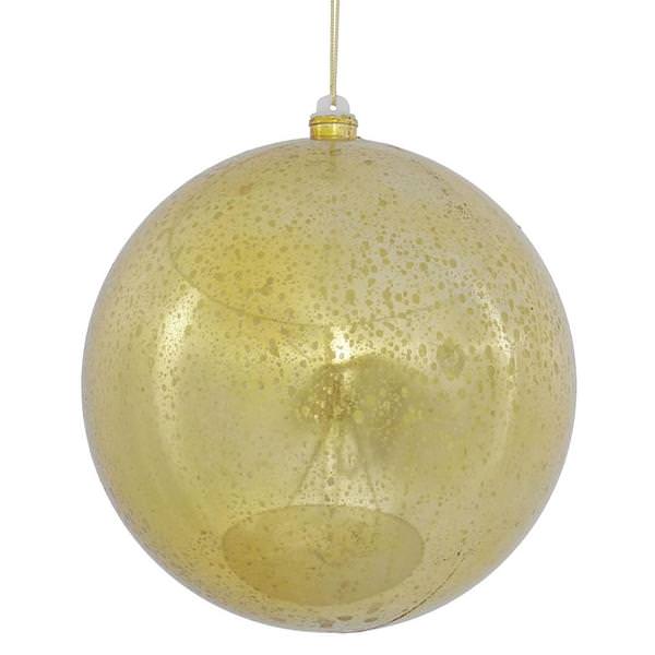 8" Gold Shiny Mercury Ball Ornament