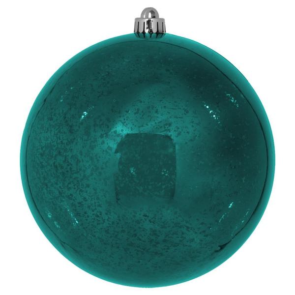 8" Sea Blue Mercury Finish Ball Ornament