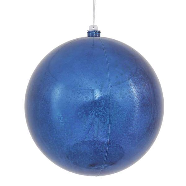 8" Sea Blue Mercury Finish Ball Ornament
