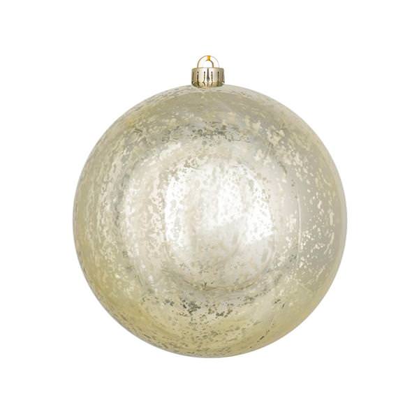 8" Champagne Mercury Finish Ball Ornament