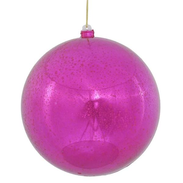 10" Cerise Shiny Mercury Ball Ornament